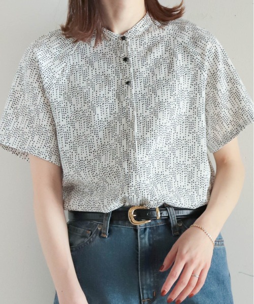 ブラウス シャツ flow dot PT スタンドネックブラウス レディース