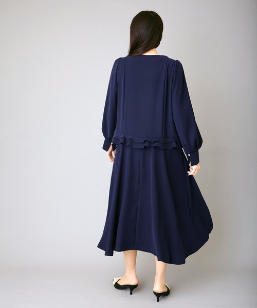 ネイビー　ワンピース　セットアップ セール】 【2SET】さらツイルセットアップ ワンピース