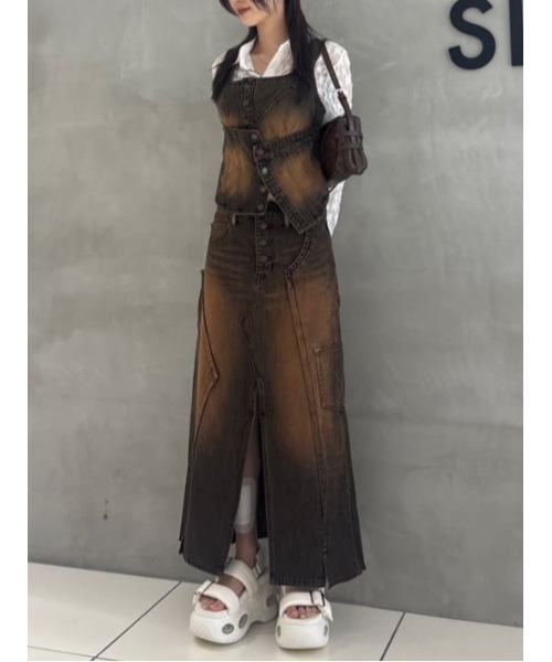 SLY（スライ） デニムスカート L/W REMAKE MAXI DENIM SK ローウエスト