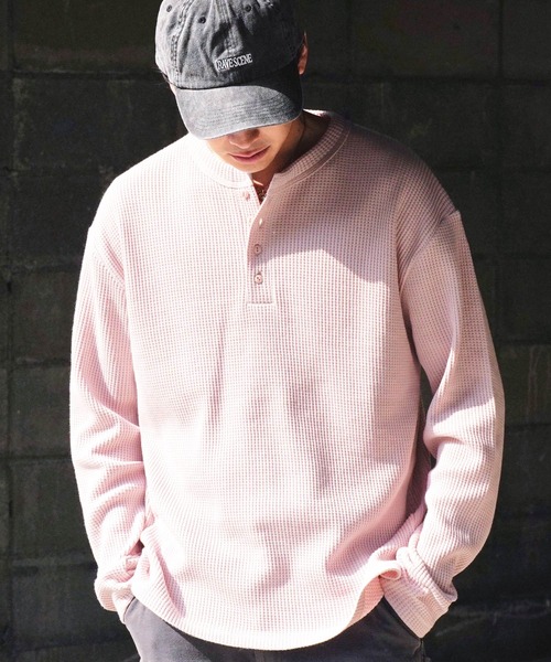JIGGYS SHOP（ジギーズショップ） ヘンリーネック tシャツ ワッフル
