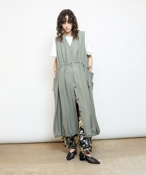 OSMOSIS ベスト ジレ ギャザーバルーンジレ レディース