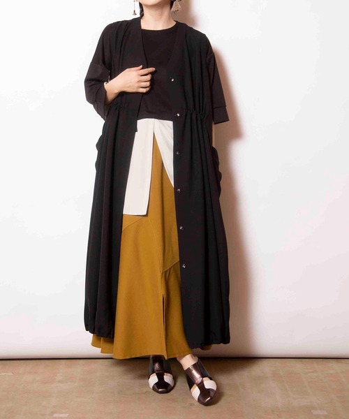 OSMOSIS ベスト ジレ ギャザーバルーンジレ レディース