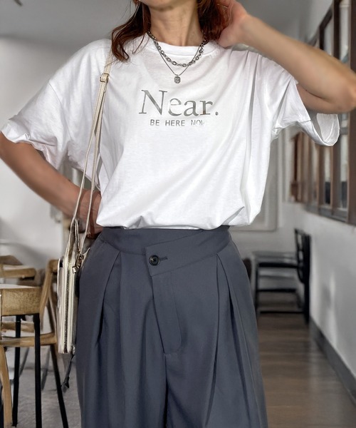 【23区Lサイズ】今季物！着心地最高♪涼しい！シルバーラメ半袖Tシャツ Candlestick tシャツ 限定 プチプラ 箔 ラメ シルバー コットン