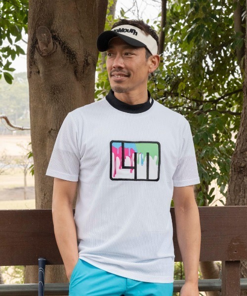 ホ*ー様 新品未使用【ラウドマウス　ゴルフ】メンズ　半袖　モックネックウェア X シャツ 半袖 「LOUDMOUTH/ラウドマウス」モックネックストレッチ半袖