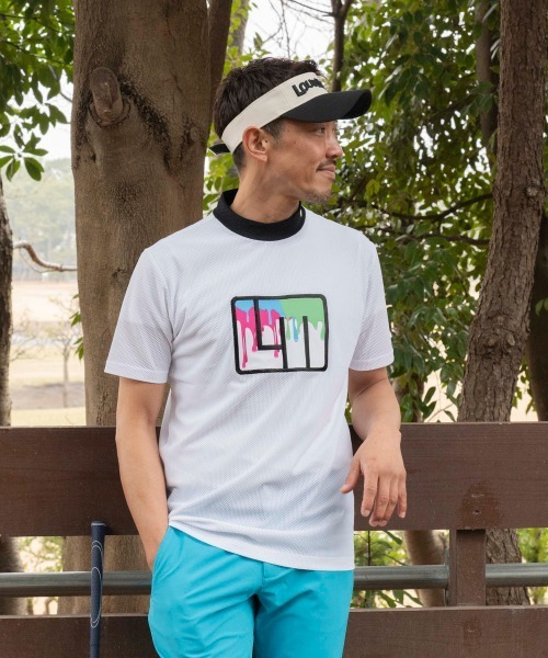 LOUDMOUTH ラウドマウス　モックネック　Ｔシャツ　ファスナー　白　L LOUDMOUTH ラウドマウス モックネック Tシャツ ファスナー 白 L
