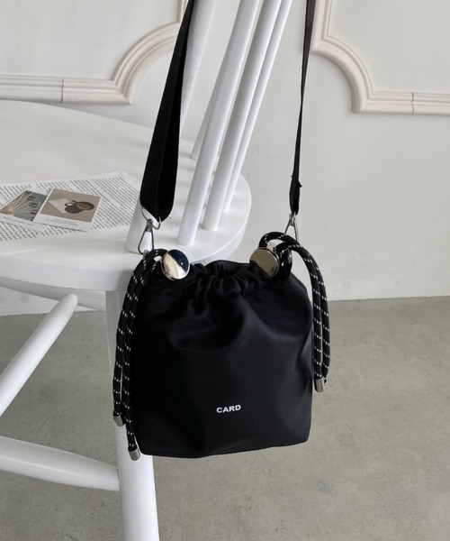 ショルダーバッグ バッグ コンパクトナイロン巾着バッグ