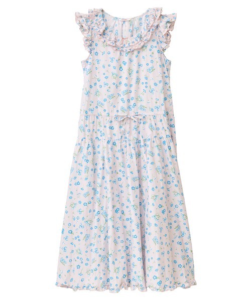 ピンクハウス　ネモフィラ　ロング　花柄フリルマキシワンピース ピンクハウス ネモフィラ ロング 花柄フリルマキシワンピース