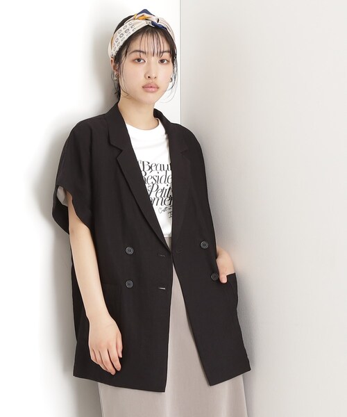 リネン混合】TAGLIATORE テーラードジャケット 春夏用 ピンバッジ