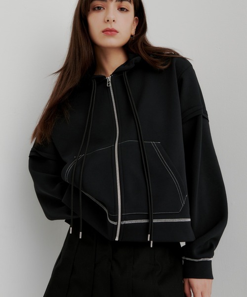 パーカー CASANE（カサネ）ダブルコードZIPパーカー レディース