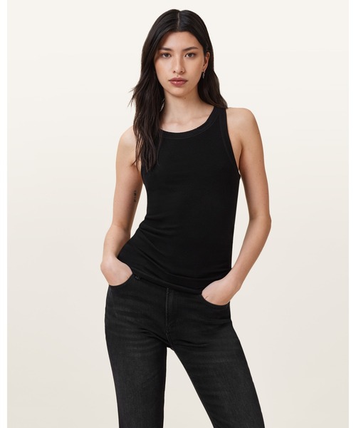 タンクトップ ノースリーブ RINA CREW NECK SLEEVELESS TANK TOP | RINA クルーネック ノースリーブ タンクトッ