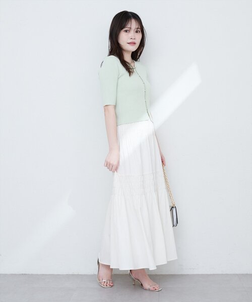 シャーリングティアードスカート natural couture スカート 「WEB限定」シャーリングティアードスカート