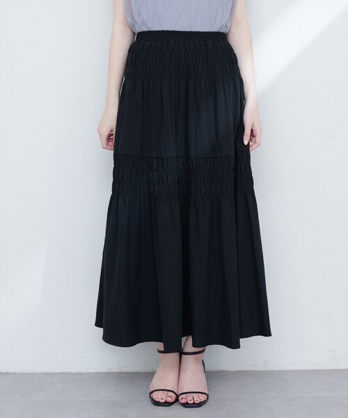 シャーリングティアードスカート フリーズ マート FREE'S MART アシメシャーリングティアードスカート
