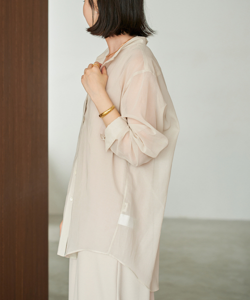 plage ブラウス シャツ organdy sheer レディース : ZOZOTOWN