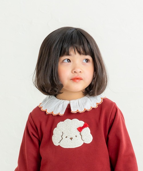 BABY ハートボタン　ブラウス la poche biscuit（ラポシェビスキュイ） ブラウス シャツ ハート