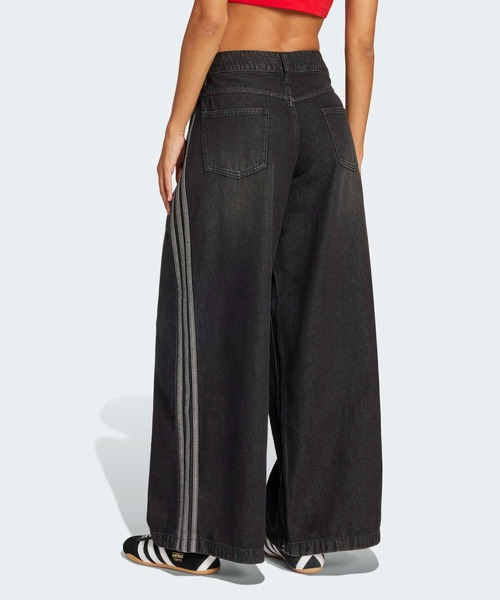 【adidas】24FW DENIM Pants トレンド ワイドデニムパンツ 大人気 ☆adidas☆ DENIM CARGO ジーンズ ワイドパンツ 2色 ボトムス