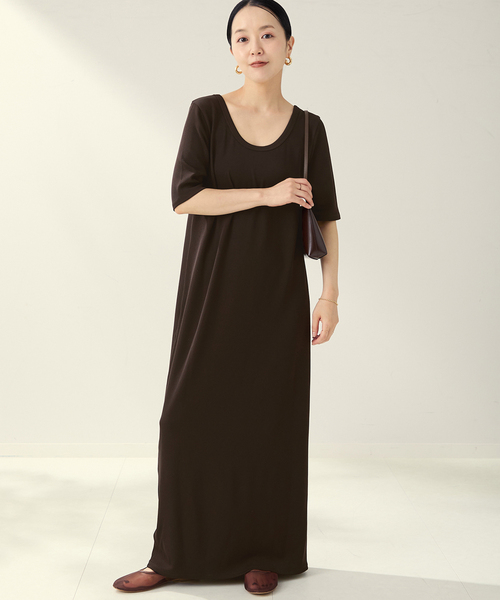 plage Rib ハーフスリーブ ワンピース　ネイビー38 追加》Rib ハーフスリーブ ワンピース 3（ワンピース）｜Plage