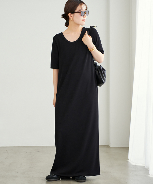 かずplage Rib ハーフスリーブ ワンピース ブラック38 plage ワンピース 「追加」Rib ハーフスリーブ 4 : ZOZOTOWN