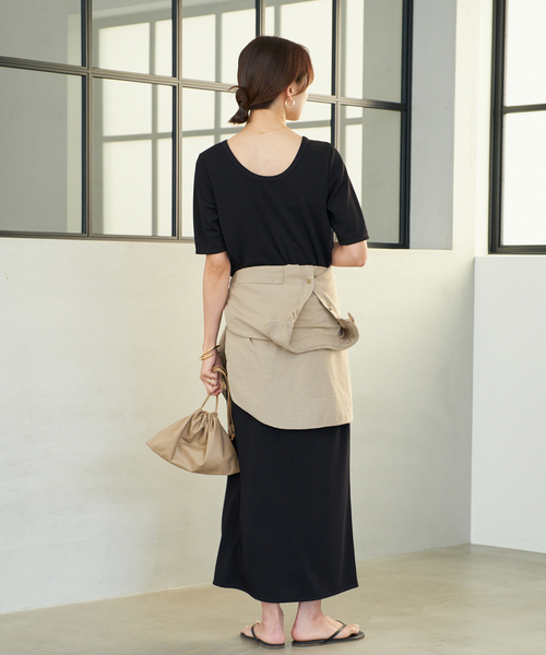 plage リブハーフスリーブワンピース　36 ブラック plage☆Ribハーフスリーブワンピース ブラック36 正規品 完売品