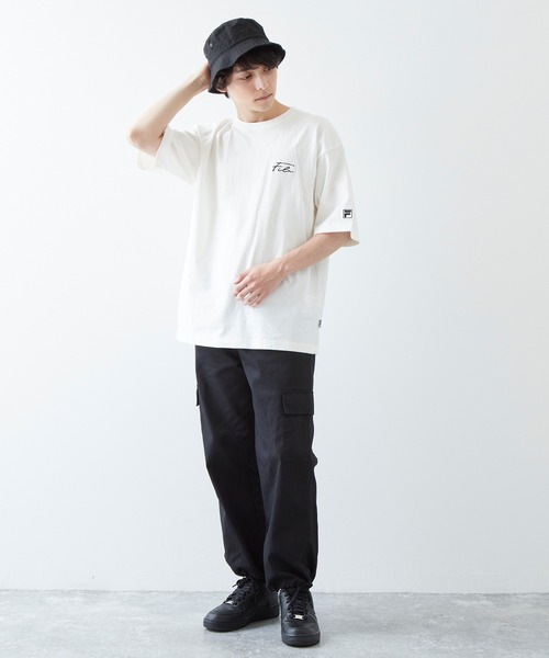「FILA」 半袖Tシャツ M ライトブルー メンズ
