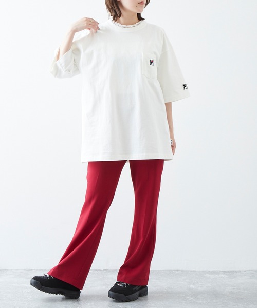 「FILA」 半袖Tシャツ M ライトブルー メンズ