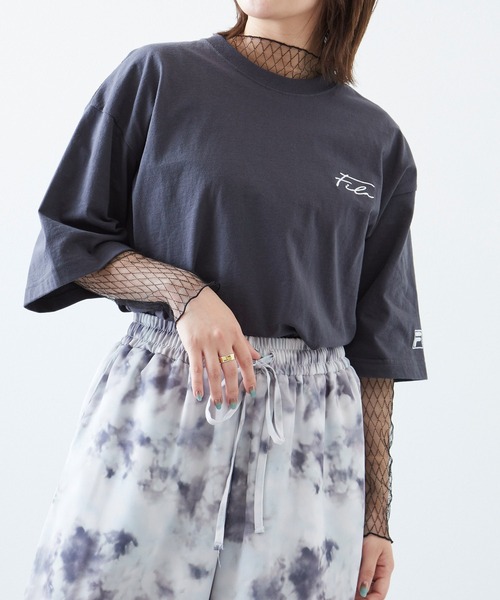 「FILA」 半袖Tシャツ M ライトブルー メンズ
