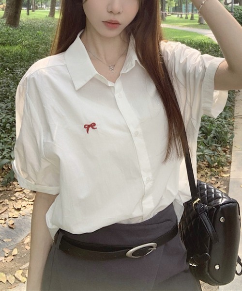 「MAISON DE THERESE」 半袖シャツ L イエロー レディース