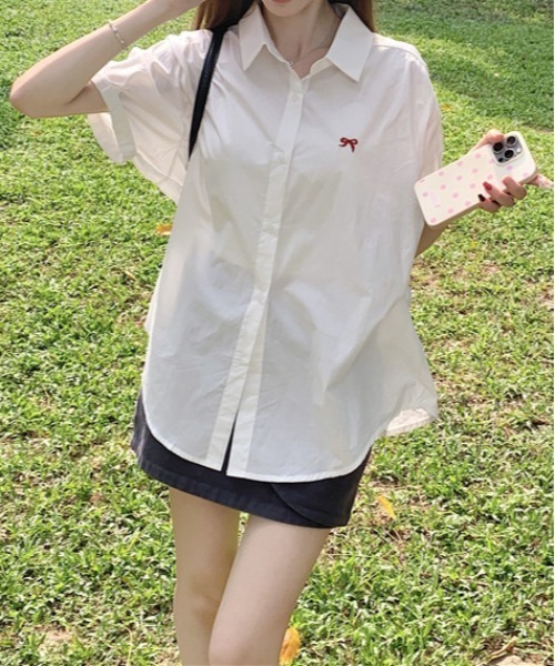 「MAISON DE THERESE」 半袖シャツ L イエロー レディース