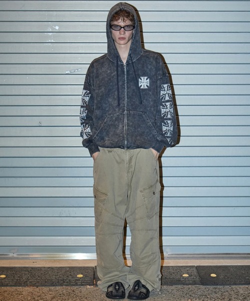 OY（オーワイ） パーカー 「OY/オーワイ」CROSS FADE WASHED HOODIE