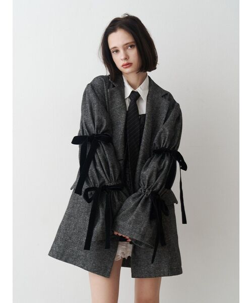 エムズグレイシー　フレアスリーブ リボン　コート　ジャケット　40 jouetie（ジュエティ） ジャケット テーラードジャケット スリーブ