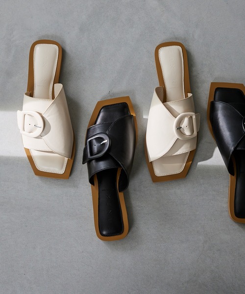 「menue」 フラットサンダル LL アイボリー レディース_画像9