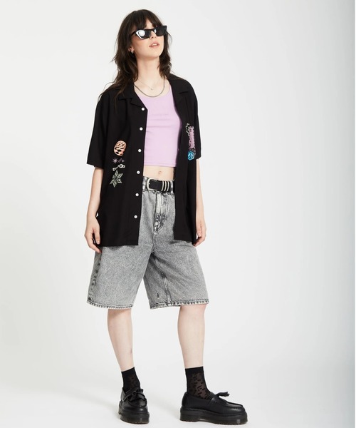 「VOLCOM」 半袖シャツ LARGE ブラック メンズ_画像3