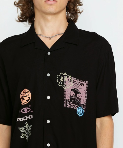 「VOLCOM」 半袖シャツ LARGE ブラック メンズ_画像5