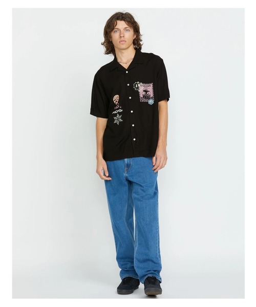 「VOLCOM」 半袖シャツ LARGE ブラック メンズ_画像6