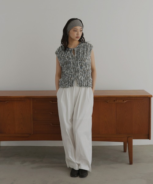 hellam（ヘラム） ベスト ジレ ミックスニットベスト レディース