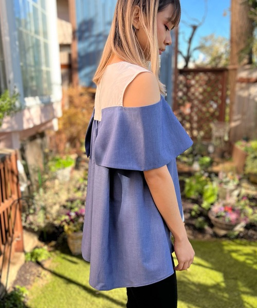 「AVIE」 半袖ブラウス 38 ブラック レディース_画像3