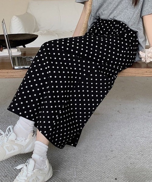 ドット柄ロングスカート 000000005109_3srQPbe.jpg