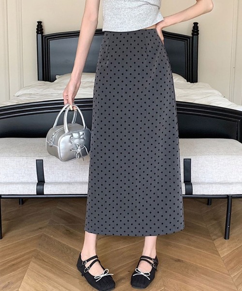 CADBURY（キャドバリー） スカート ドット柄タイトロングスカート