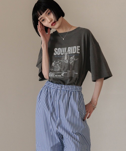 「LOWRYS FARM」 半袖Tシャツ FREE アイボリー レディース_画像5