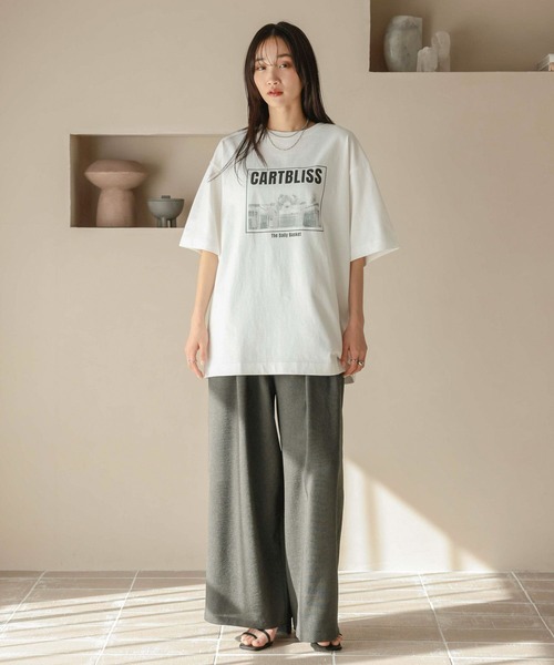 「LOWRYS FARM」 半袖Tシャツ FREE アイボリー レディース_画像8