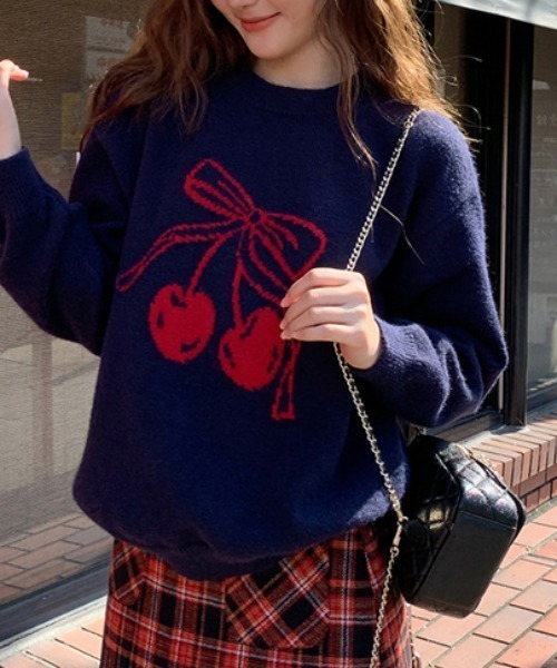 ニット セーター CHERRY RIBBON KNIT レディース : ZOZOTOWN Yahoo!店