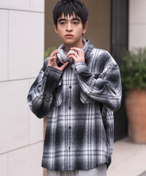 WEGO（ウィゴー） シャツ WEGO/ヘビーネルチェックシャツ(LS) メンズ