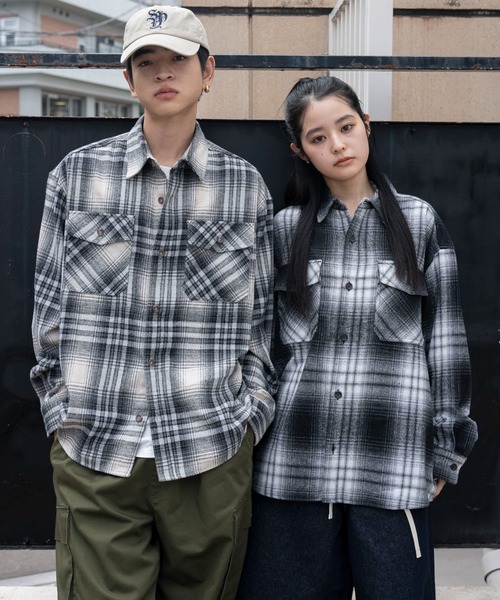 WEGO（ウィゴー） シャツ WEGO/ヘビーネルチェックシャツ(LS) メンズ