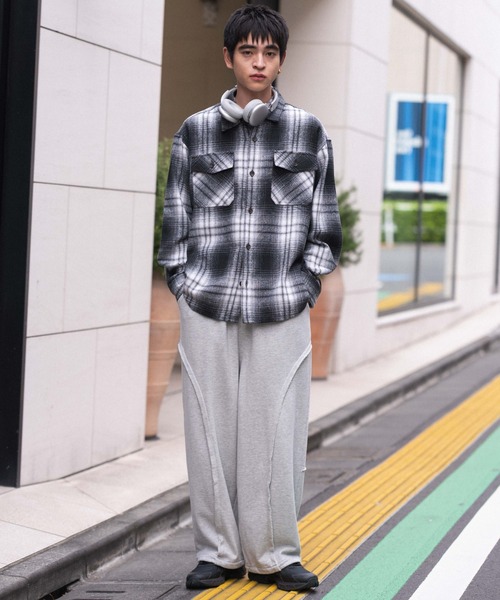 WEGO（ウィゴー） シャツ WEGO/ヘビーネルチェックシャツ(LS) メンズ