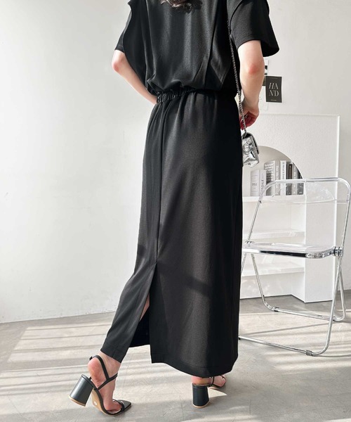 「GeeRA」 半袖ワンピース MEDIUM ブラック レディース_画像3