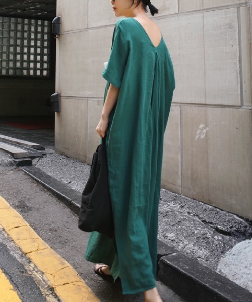 「a lot of love」 半袖ワンピース L グリーン レディース_画像2