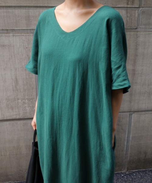 「a lot of love」 半袖ワンピース L グリーン レディース_画像5