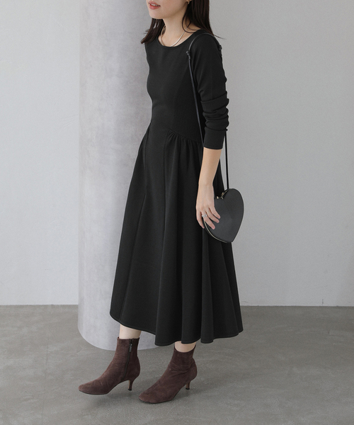 ラ トータリテ（La TOTALITE）/フィットフレアニットワンピース La TOTALITE（ラ トータリテ） ワンピース フィットフレアニット