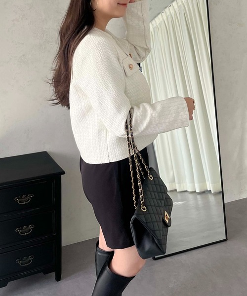 「prose verse」 ノーカラージャケット MEDIUM オフホワイト レディース_画像8