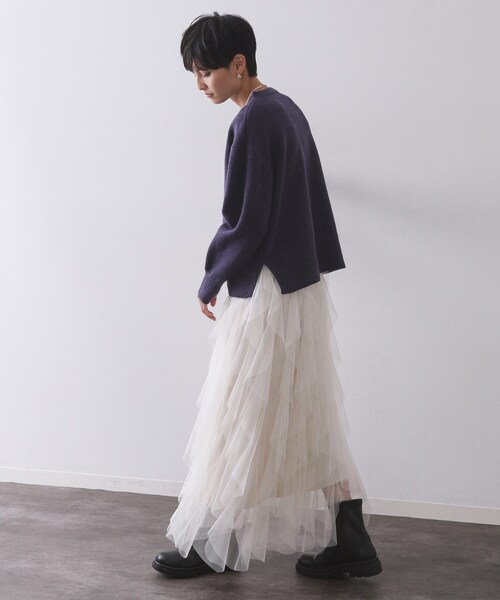 値下げ ohga オーガ 洗えるニット 白 美品 OHGA オーガ 2024SS 洗える