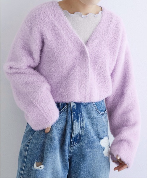 「w closet」 ニットカーディガン FREE ホワイト レディース_画像3